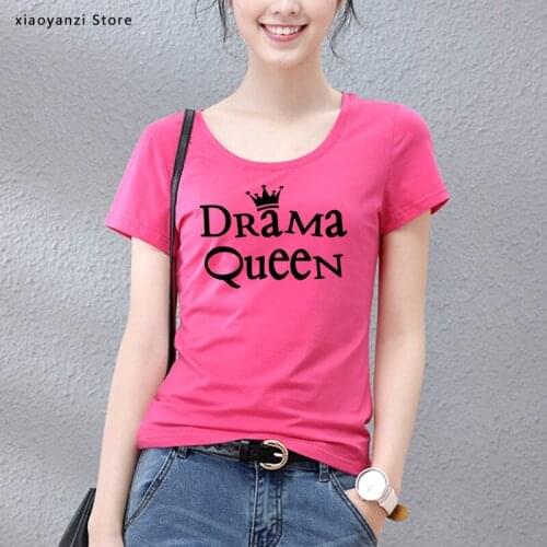 2020 New Arrivals Fashion Brand Street Fashion Drama Queen Print T-Shirts Women T Shirts O-Neck Short Sleeve Summer Tops Tees