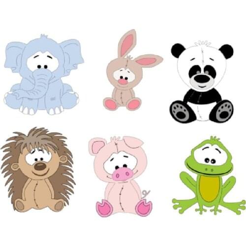 Metal Cutting Dies Cut Dies Animal Lion Panda Rabbit Elephant Frog Stencils for DIY Scrapbooking Stamp/Photo Album Decorative