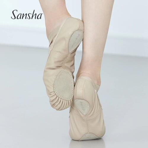Sansha Adult Ballet Shoes Full Cow Leather Professional Dance Slippers For Women Men Girls Female Red Grey NO.88LCO