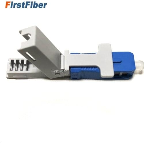 100 pcs SC APC/UPC Fast Connector Snap type SC adapter 10/50pcs FTTH Flat Fast Quick field Assembly fiber cable connector