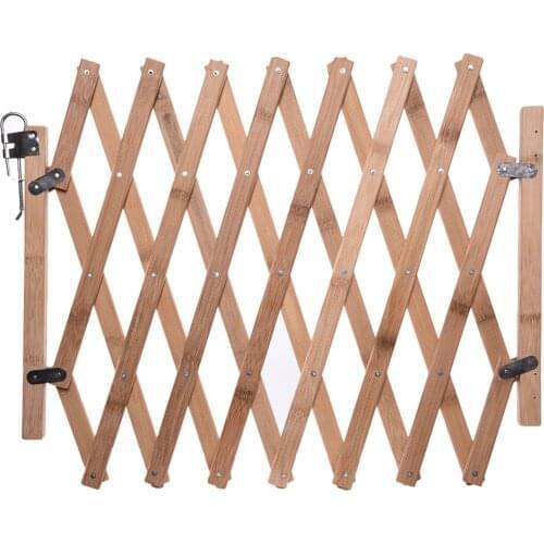Folding Dog Cat Pet Fence Wooden Safety Gate Indoor And Outdoor Protection Retractable Dog Sliding Door Wooden Fence