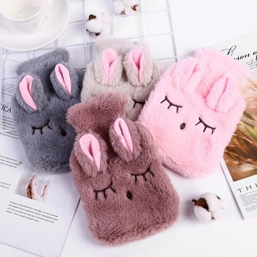 PVC Stress Pain Relief Therapy Hot Water Bottle Bag With Knitted Soft Cozy Cover Winter Warm Heat Reusable Hand Warmer