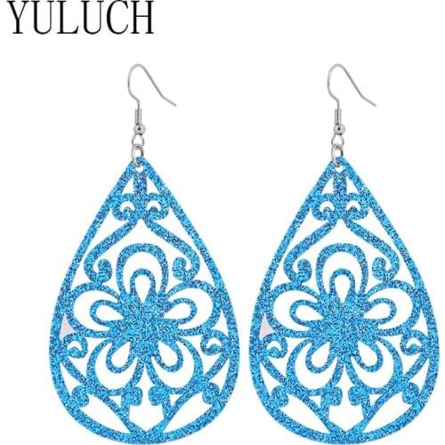 YULUCH women New arrival hollow out water drop acrylic earrings for girls art streetwear Jewellery womanSpecial birthday gifts