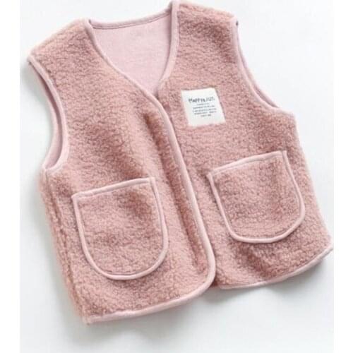 2021 New Childrens Vest for Boy Girl Baby Fur Vest small Kids Cashmere Waistcoat Outerwear