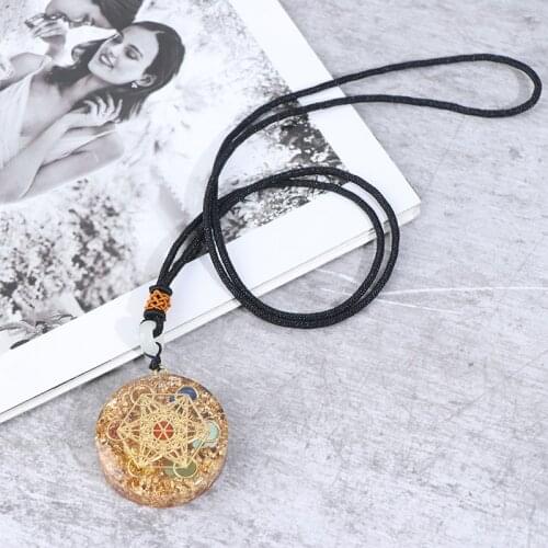 1PC Orgonite Natural Crystal Seven Chakra Pendant Necklace Fashion Jewelry Accessories For Women Men Children Lucky Gift
