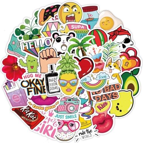 10/50PCS Cute Cartoon Girl Stickers Aesthetics Water Bottle Laptop Guitar Luggage Waterproof Graffiti Sticker Decal Kid Toy