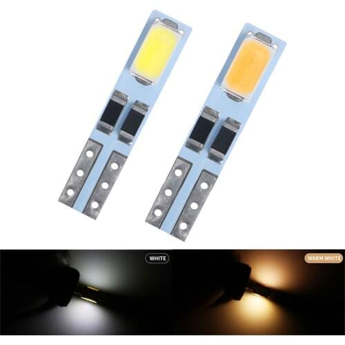 10PCS T5 W3W W1.2W Led Bulb Dashboard Indicator Light Auto Instrument Lamp 5630 2SMD Car Interior Lights 6000k White 12V