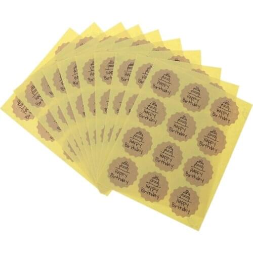 120Pcs/Set Happy Birthday Label Sealing Sticker Craft Wrapping Gift Handmade DIY