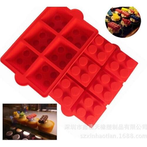 120pcs/lot Cake Decorating Mould Big Silicone Ice Mold Blocks Shaped 6 Bricks Ice Cream Tools Cream Tubs Silicone Cake Mold