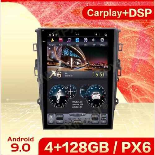 128GB Android 9.0 Tesla Style Vertical Big Screen For Ford Mondeo MK4 2013 2014 2015+ CarPlay GPS Radio Auto Stereo Head Unit