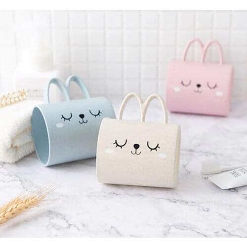 250ml Wheat Cartoon Creative Cute Rabbit Non-slip Childrens Water Cup Infant Children Student Mouthwash Creative Gift Wholesale