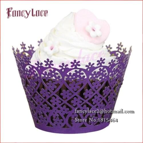 50pcs Laser Cut Lace Vine Cupcake Wrapper Liner Baking Cup Paper for Wedding Birthday Party Decoration Free Shippng