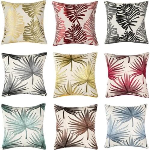 80%HOTPillow Case Skin-friendly Plant Pattern Polyester Decorative Sofa Cushion Cover for Home