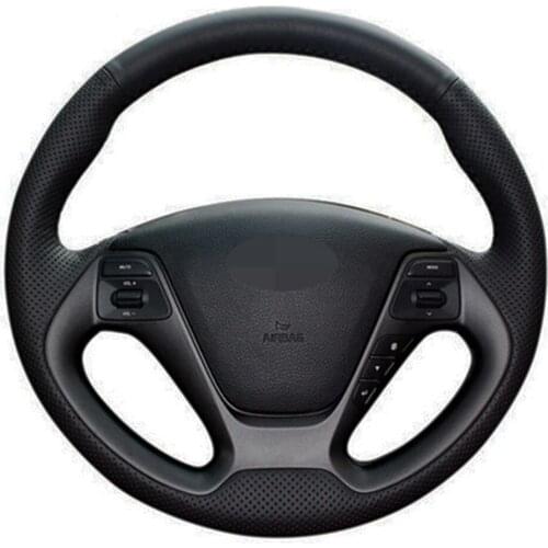 Car Steering Wheel Cover Black Artificial Leather For Kia K3 2013 K3S 2014 K2 Rio 2015 2016 Ceed 2012-2017 Cerato 2013-2017