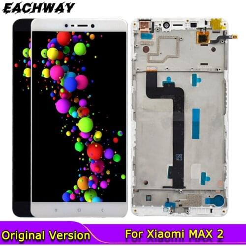 Black NEW for 6.44" Xiaomi Mi MAX LCD Display Touch Screen Digitizer With Frame Replacement Parts for Xiaomi Mi MAX 2 Prime LCD