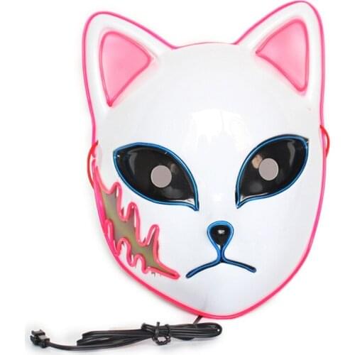 CPDD Adjustable Plastic Foxes Mask Japanese Kabuki Kitsune Masks for Mens Womens Childrens Halloween Masquerade Costume Props