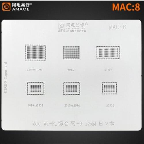 For MacBook A1706 A1932 A1534 2015/2016 A1989 A1990 A2159 Wi-Fi WIFI/BT chip ic BGA Stencil 339S00616 Solder Reballing Tin Plant