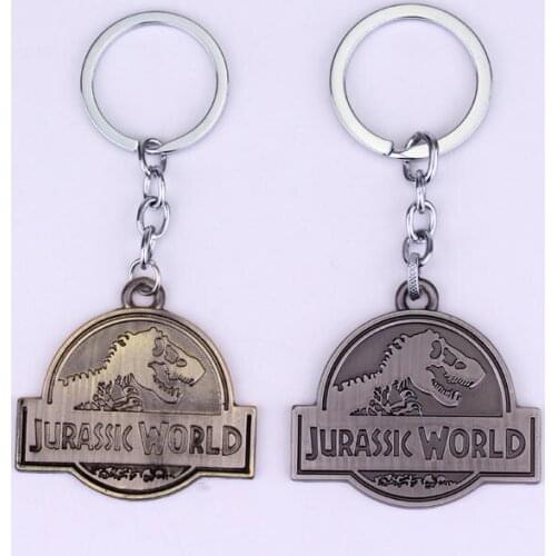 Dongsheng Jurassic World Key Chain Alloy Pendant Key Ring Keychain Jewelry EDC Car Key Holder Cool Keychains