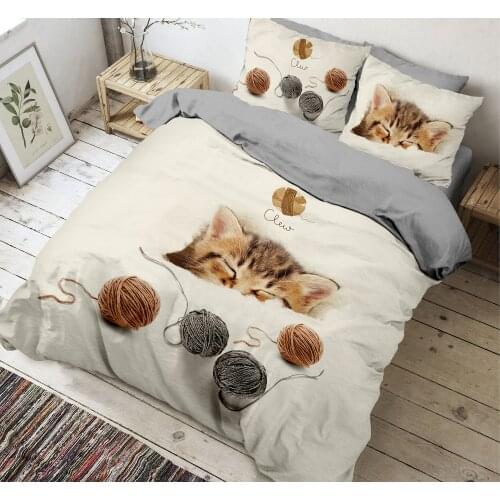 Double Personality Duvet Cover Set Cat Quality Cotton Satin Fabric, Bed Room, Luxury Appearance, Comfortable Sleep Fashion, Special Woven Home Textile