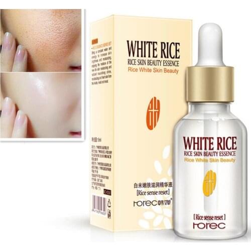 HOREC White Rice Whitening Serum Face Moisturizing Cream Anti Wrinkle Anti Aging Face Fine Lines Acne Treatment Skin Care 15ml