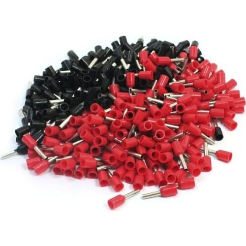 High Quality 16AWG Wire E1508 Pre Insulate Ferrules Terminals Red Black for 500Pcs