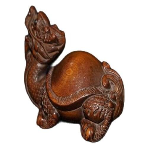 Collection of wood carving decorations of boxwood (Dragon turtle)