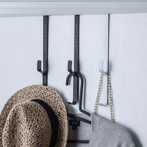 3PCS Traceless Hook Iron Detachable Door Rack Coat Hat Nail Free Hooks Creative Door Back Hanging Hanger Minimalist