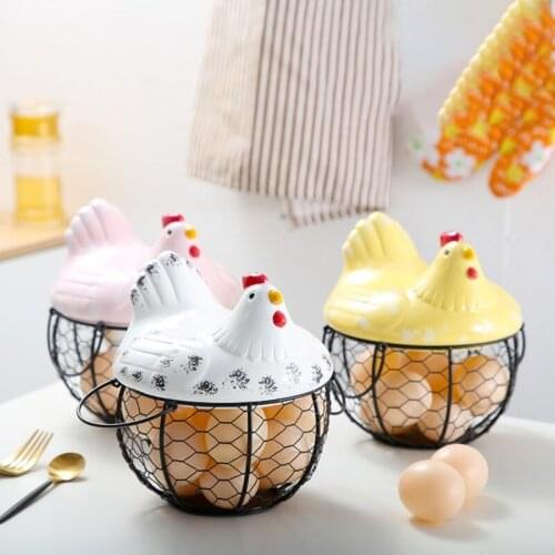 Kitchen Fruit Bread Storage Basket Egg Basket Wrought Iron Storage Basket Kitchen Storage Home Decoration Basket