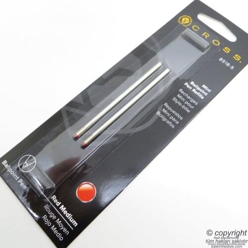 Cross 8518-5 Tech-3 Backup Red 2'li Blister Ballpoint Tip Refills