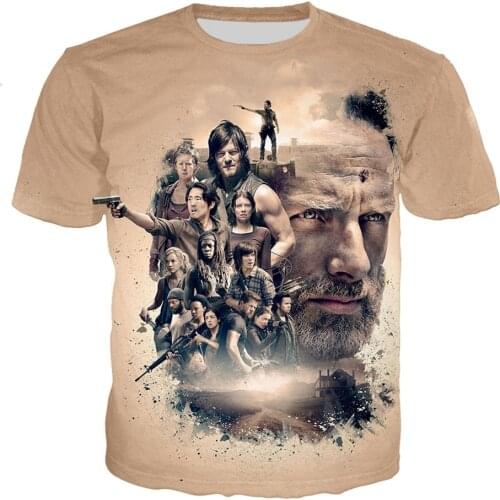 Summer Walking Dead Print T-Shirt Men Women 3D Tshirts Boy Girl Fans Casual Clothes Streetwear Tops Teen Birthday Party Gift T
