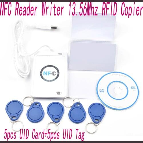 ACR122u NFC Reader Writer 13.56Mhz RFID Copier Duplicator + 5 pcs UID Cards +5pcs UID Tags+ SDK + M-ifare Copy Clone Software