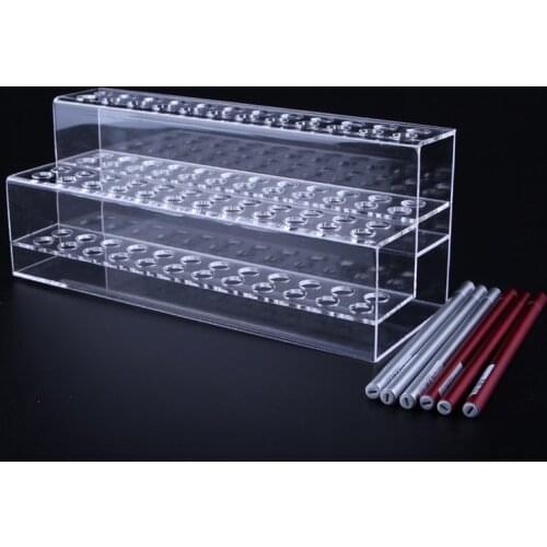 New Clear Two Layer 48 Grids Eyebrow Pencil Pen Holder Makeup Brush Eyeliner Storage Box Acrylic Display Stand Shelf