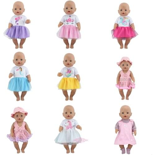 Lovely Flower Dress Fit For 43cm Baby Doll 17 Inch Baby Doll Clothes And Accessoires