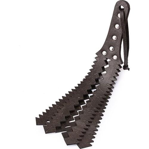 Bondage Whip Bdsm Spanking Genuine Leather Double Row Three Floors Sawtooth Whips And Paddles Sex Toys For Couples bdsm toys