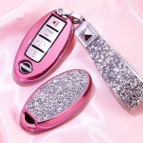 Hot Luxury Diamond Car Key Case Cover For Nissan infiniti Qashqai J10J11 X-Trail t31 t32 kicks Tiida Pathfinder Murano Note Juke