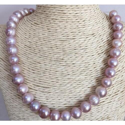 10-11mm south sea baroque lavender pearl necklace 18"14K Gold Clasp KKK