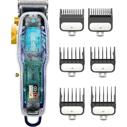 Kemei Professional Clipper Rechargeable Hair Trimmer For Barber Transparent Cover Men Electric Beard Shaver Hair Cutting Machine