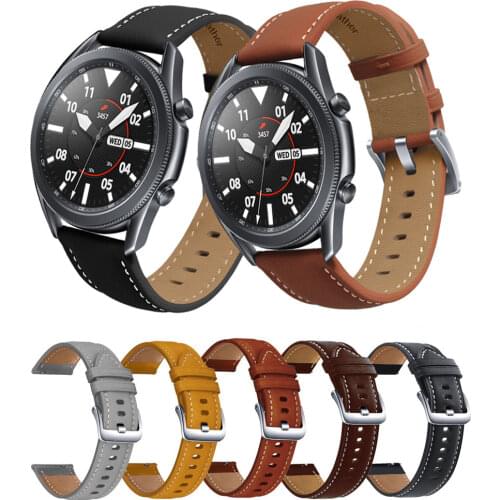 22 mm Watchband For Samsung Galaxy Watch Active 2 Active 3 Gear S2 Leather Watch Band Strap Bracelet for Huami Amazfit bip