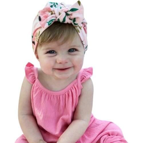 Turban Hat Baby Flower Bowknot Cap Infant Girls Summer Hats Hospital Soft Cotton Toddler Knit Newborn Baby Photo Props 19Mar20
