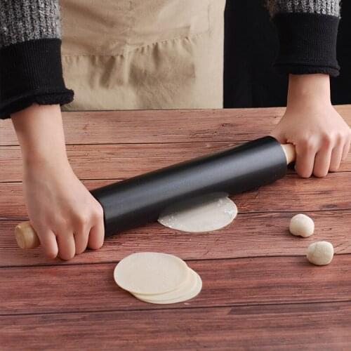 Non-Sticky Steel Rolling Pin Roller Movable flour Roll stick Skin Artifact Rolling Pin Bread Stick