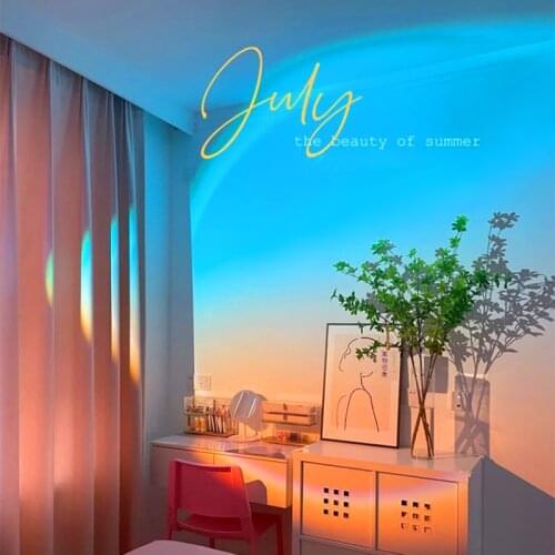 Sunset lamp Projector Sunset Projection Lamp Dawn Atmosphere Night Lights Bedroom Decoration Background Wall Tiktok Table Lamp