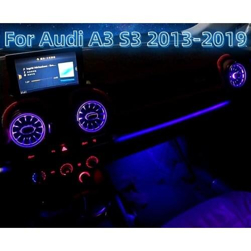 LED Luminous Air Outlet Suitable for Audi A3 S3 Gradient Air Conditioner Air Outlet 21 Colors Color Ambient Light Screen Control