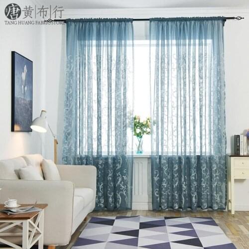 Polyester Fiber Floral Embroidery Curtain Gauze 1*2.5m Cloth Household Decoration