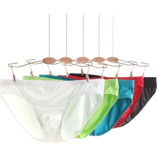 4Pcs Sexy new panties Hot Mens Underwear Briefs Summer Mens Briefs Ice Transparent Low Waist Sexy Panties Gay Seamless Silkly