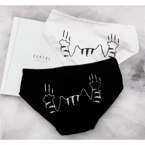 Japanese cute girl meow star cartoon printing comfortable cotton womens underpants cartoon printing CAT