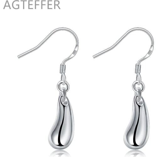 AGTEFFER 925 Silver Earring Fashion Jewelry Teardrop/Water drop/Raindrop Dangle Earrings For Women Valentine Gifts