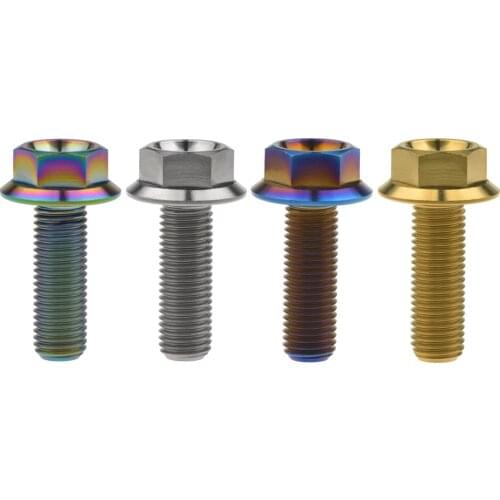1Pcs M10 X 30-100mm Motorcycle Modification Disc Brake Bolt Titanium Bolt DIN6921 Hexagon Flange Head Screw Ti Fastener