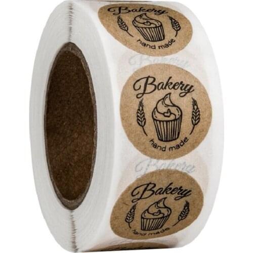 1500pcs Round Natural Kraft Handmade Stickers scrapbooking for package adhesive thank you sticker seal labels stationery