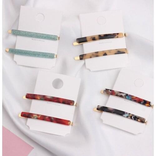 2pcs/Set Fashion Leopard Hair Pin Clip Acetate Hair Clip Women Geometric Side Clip Hairgrips Hair Accessories Cute Hair Clips