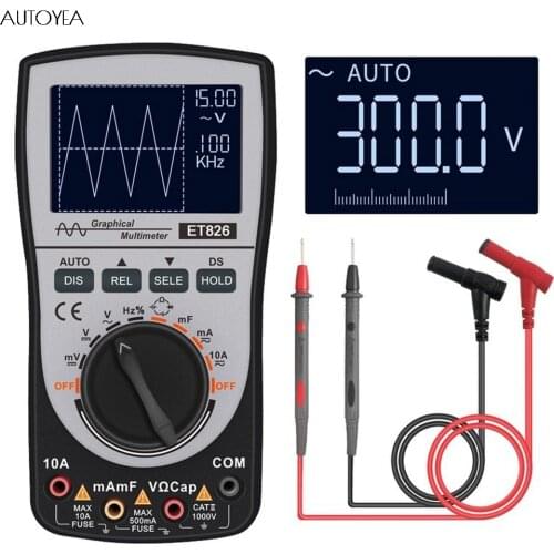 2 In 1 Digital Multimeter Oscilloscope AC/DC Voltmeter Ammeter Professional Portable Digital Oscilloscope Waveformers Multimetro